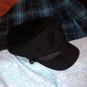 Anthropologie Black Baker Boy Hat